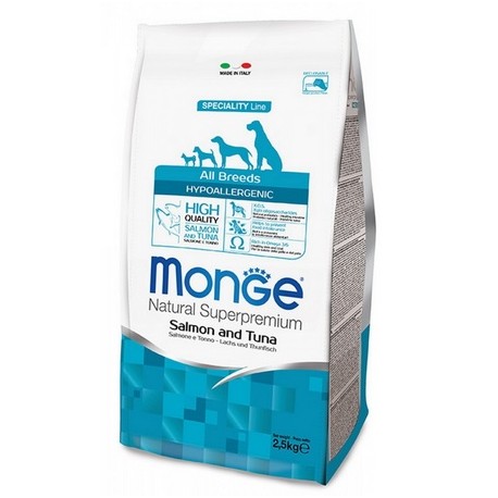 Monge Hypoallergenic Cane Salmone e Tonno 2,5 kg