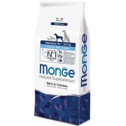 Monge Medium Puppy & Junior Ricco di Pollo 12 kg