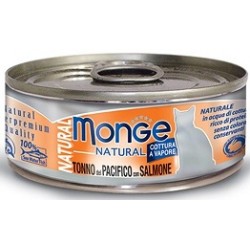 MONGE CAT NATUR TONNO SALMONE 80GR