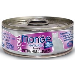 Monge Natural Gatto Tonno e Petto di Pollo con Manzo 80 gr