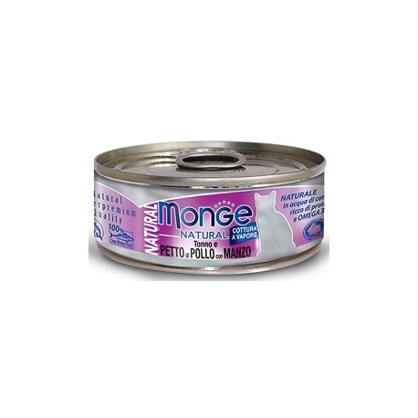 Monge Natural Gatto Tonno e Petto di Pollo con Manzo 80 gr