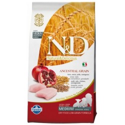 Farmina n&d Low Grain Puppy Medium Farro,Avena,Pollo e Melograno 12 kg