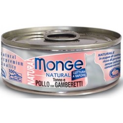 Monge Natural Gatto Pollo e Gamberetti 80 gr