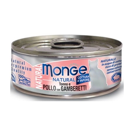 Monge Natural Gatto Pollo e Gamberetti 80 gr