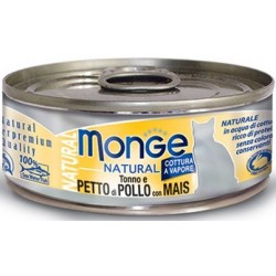 Monge Natural Gatto Tonno e Petto di Pollo con Mais 80 gr