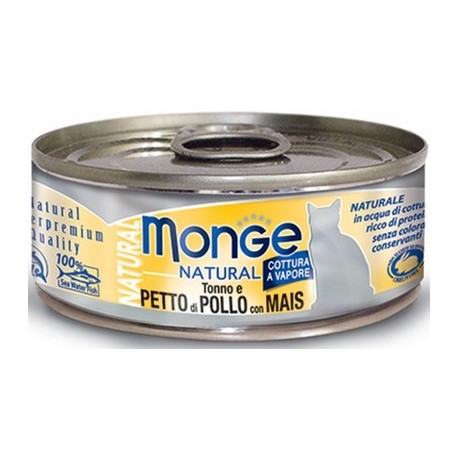 Monge Natural Gatto Tonno e Petto di Pollo con Mais 80 gr