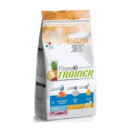 Fitness Trainer Junior Medium & Maxi Salmone, Riso e Olio 3 kg