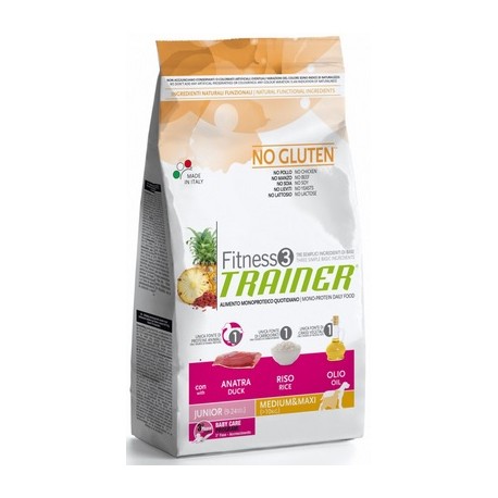 Fitness Trainer Junior Medium & Maxi Anatra, Riso e Olio 3 kg