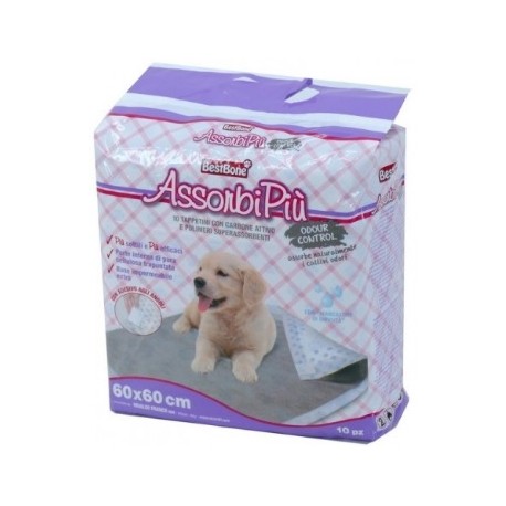 BestBone AssorbiPiù Tappetini Igienici Con Carbone Attivo 60x60 10pz