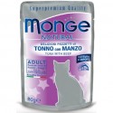 MONGE CAT TONNO MANZO 80GR BUSTINA