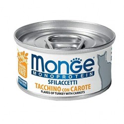 MONGE CAT SFILACCETTI MONO TACCHINO CAROT 80GR