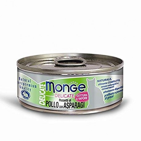 MONGE CAT DELIC POLLO ASPARAGI 80GR